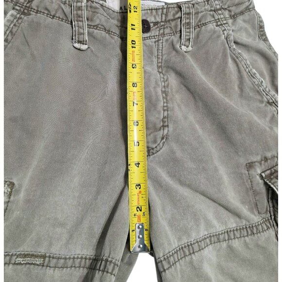 Y2K Abercrombie Fitch Cargo Shorts Mens 31 Military Paratrooper Distressed Green - Picture 10 of 14